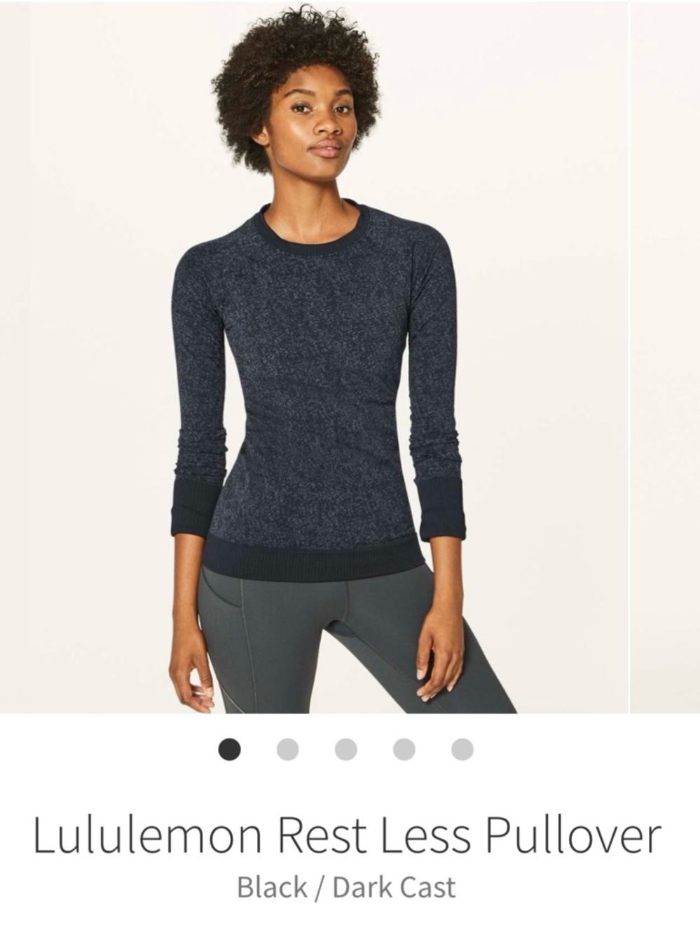 lululemon athletica Black/Dark Cast Rest Less Pullover